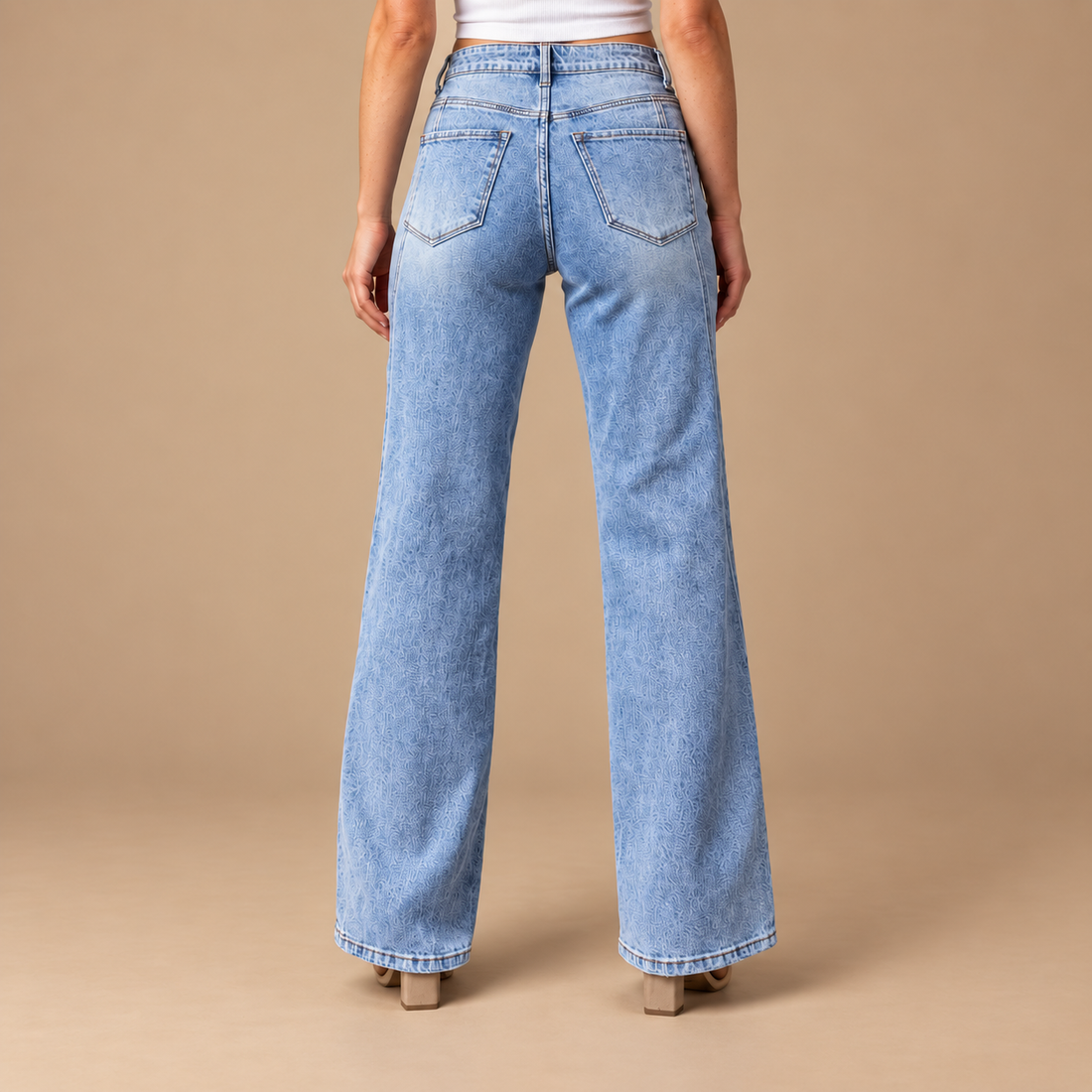 Bootcut jeans til dame i blå denim