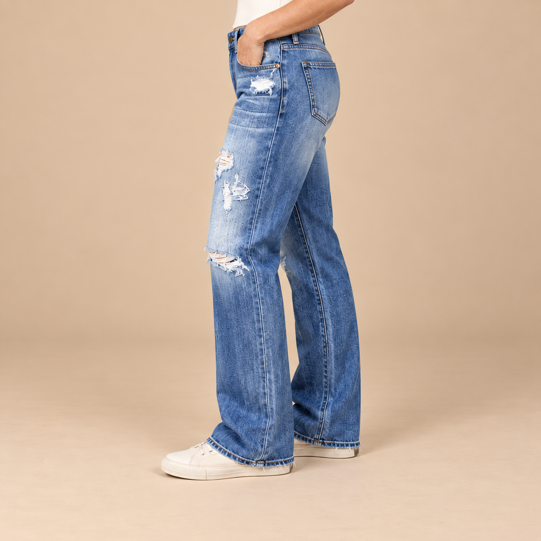 Damejeans med figurnær pasform