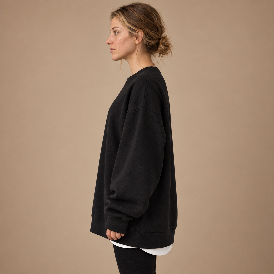 Oversized damesweater med luftig overflade