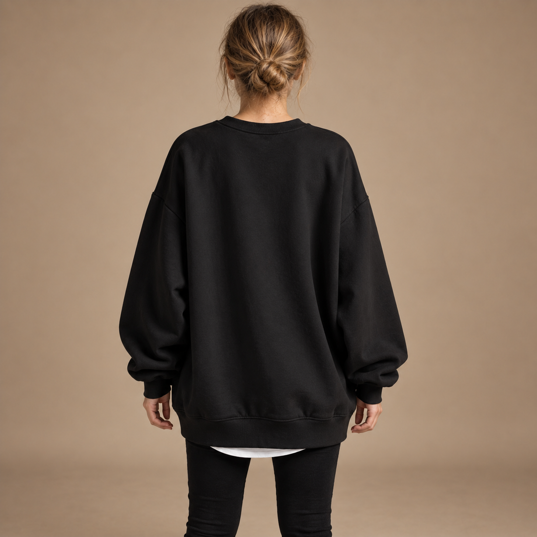 Oversized damesweater med luftig overflade