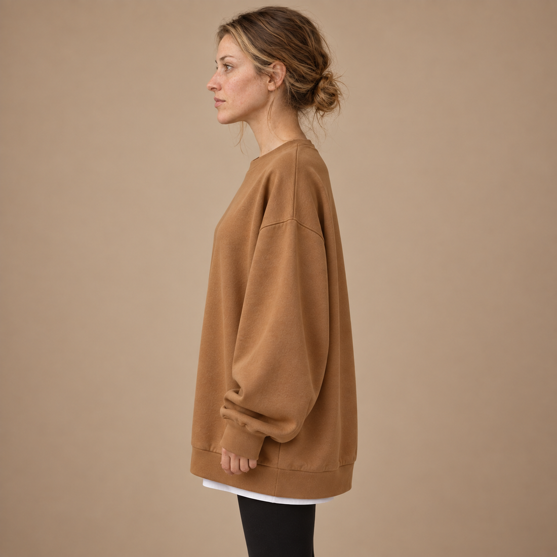 Oversized damesweater med luftig overflade