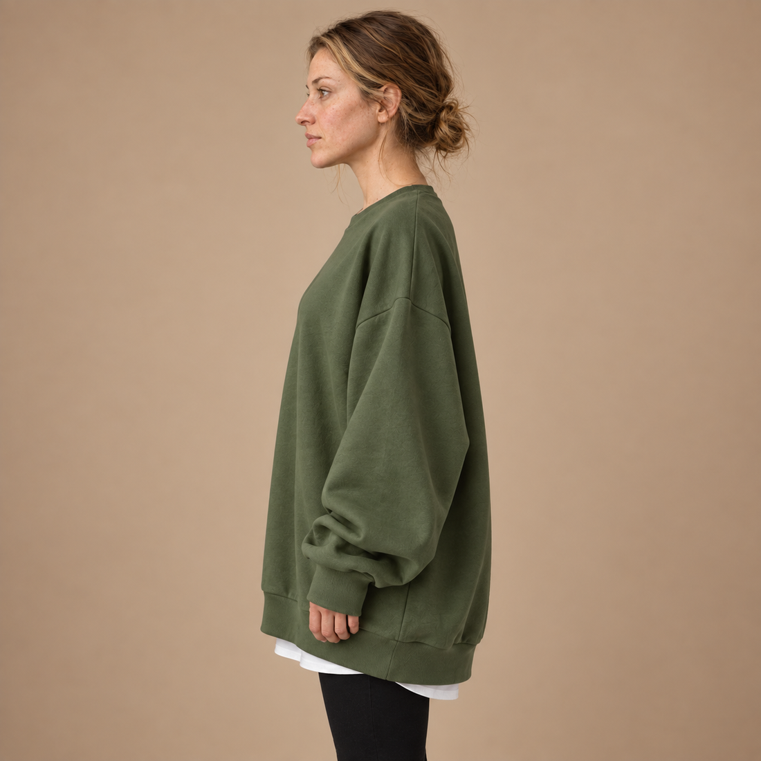 Oversized damesweater med luftig overflade
