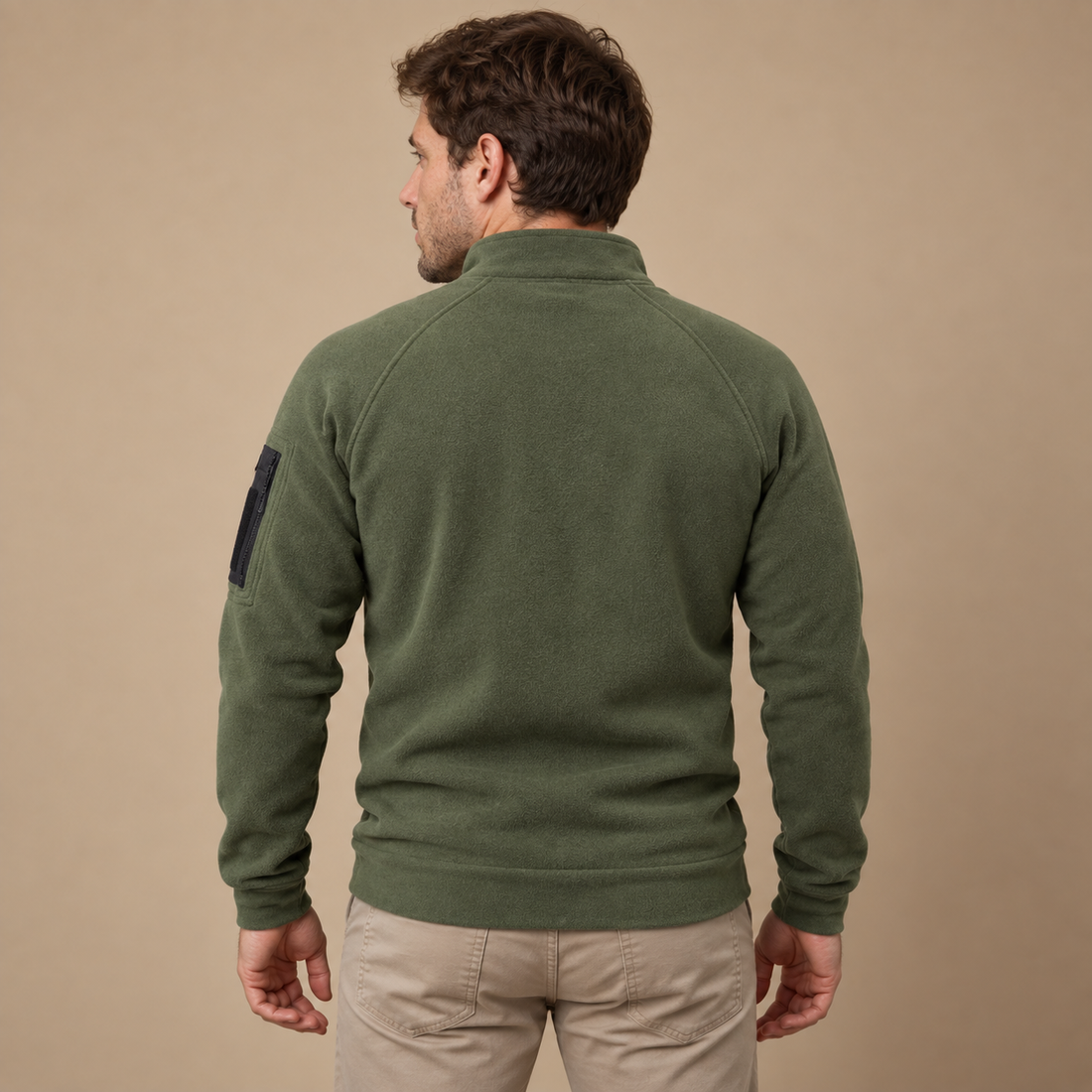 Vindtæt herresweater med lynlåslommer