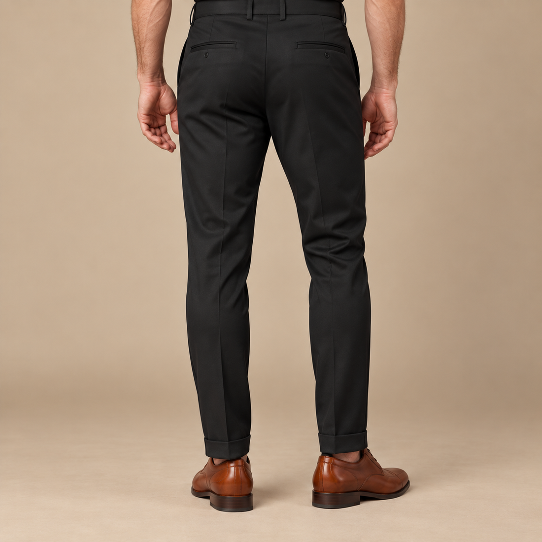 Slim fit herrebukser med dybe lommer