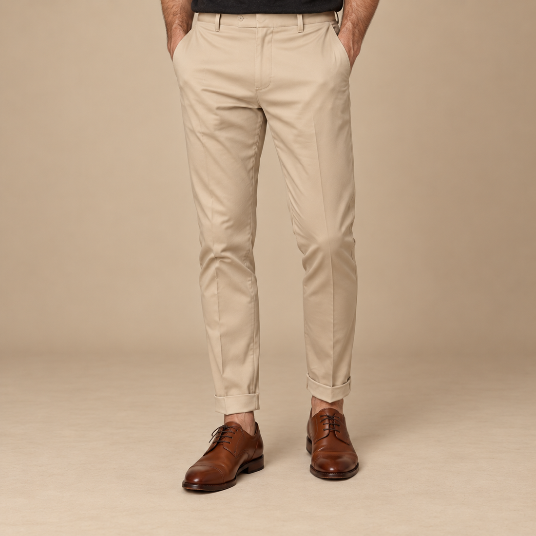 Slim fit herrebukser med dybe lommer