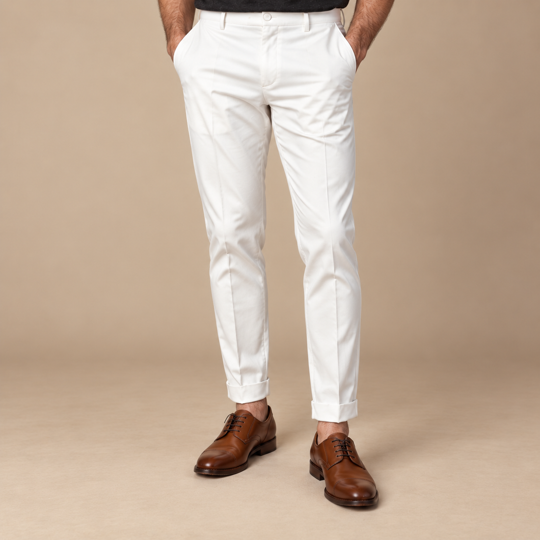 Slim fit herrebukser med dybe lommer