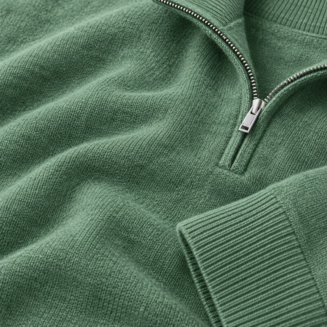 Herresweater med lynlåskrave