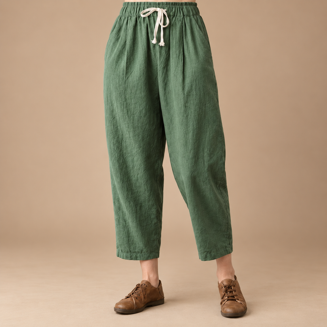 Streetwear bukser til dame med snøre i taljen