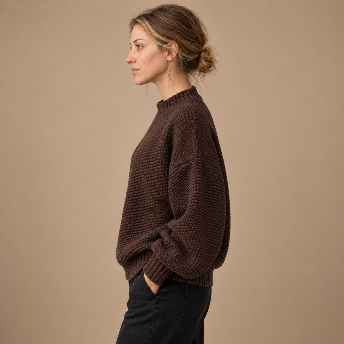 Strikket damesweater, one size