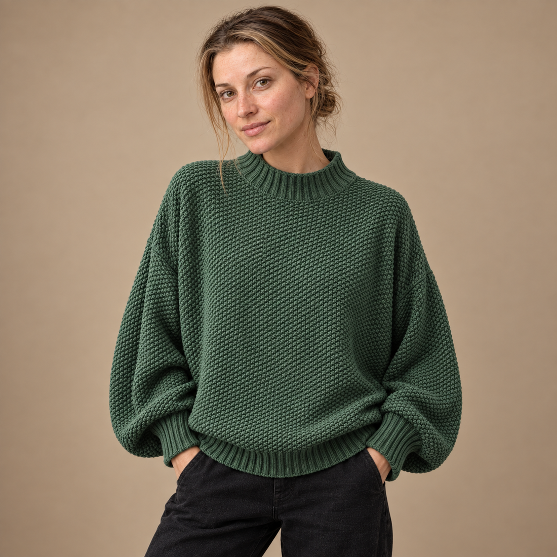 Strikket damesweater, one size