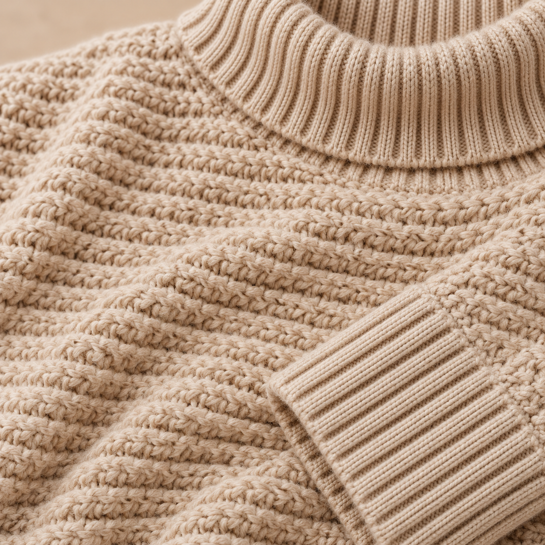 Varm rullekravesweater til dame