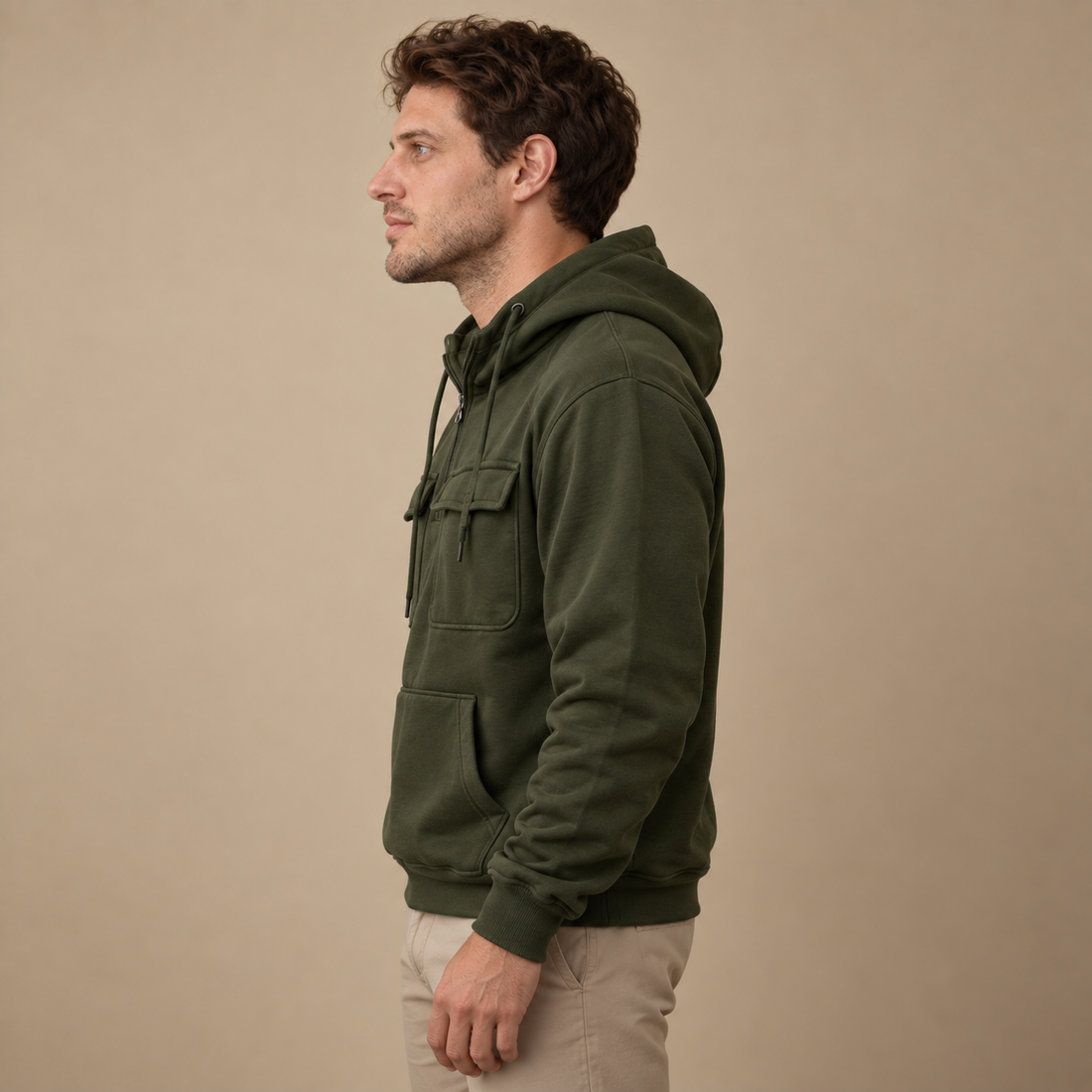 Strikket herresweater med slank pasform