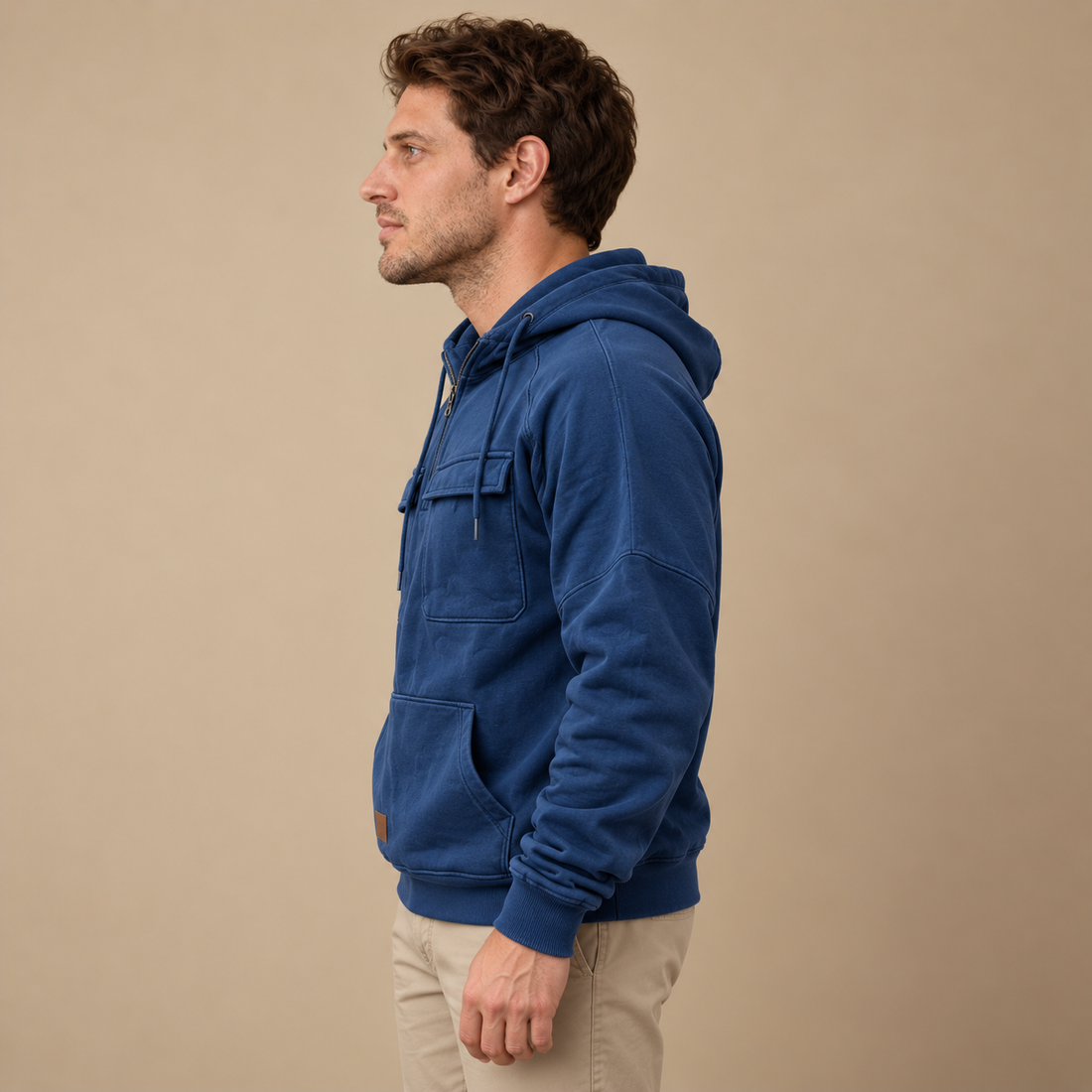 Strikket herresweater med slank pasform