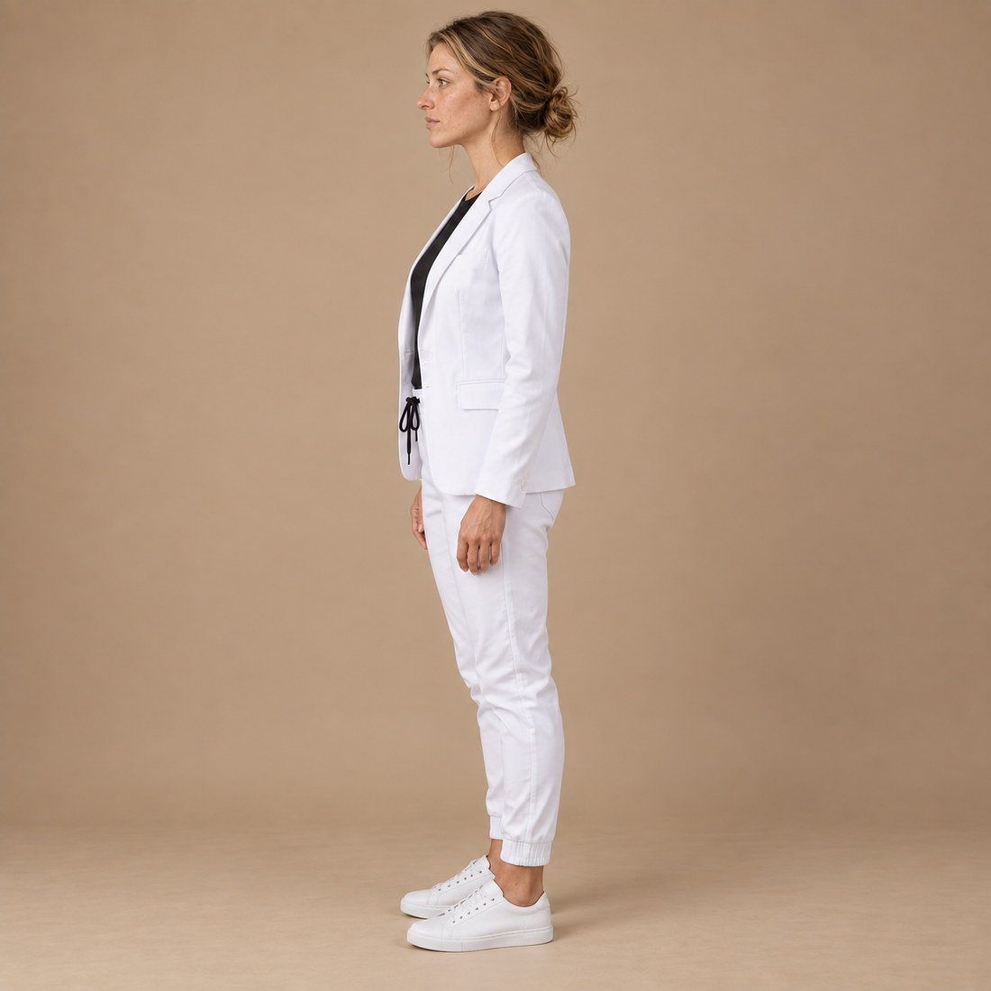 Buksedragt til dame med blazer og lige bukser