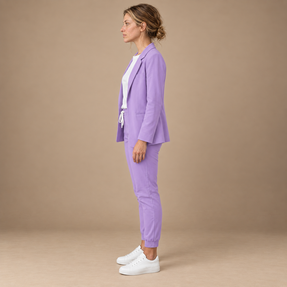 Buksedragt til dame med blazer og lige bukser