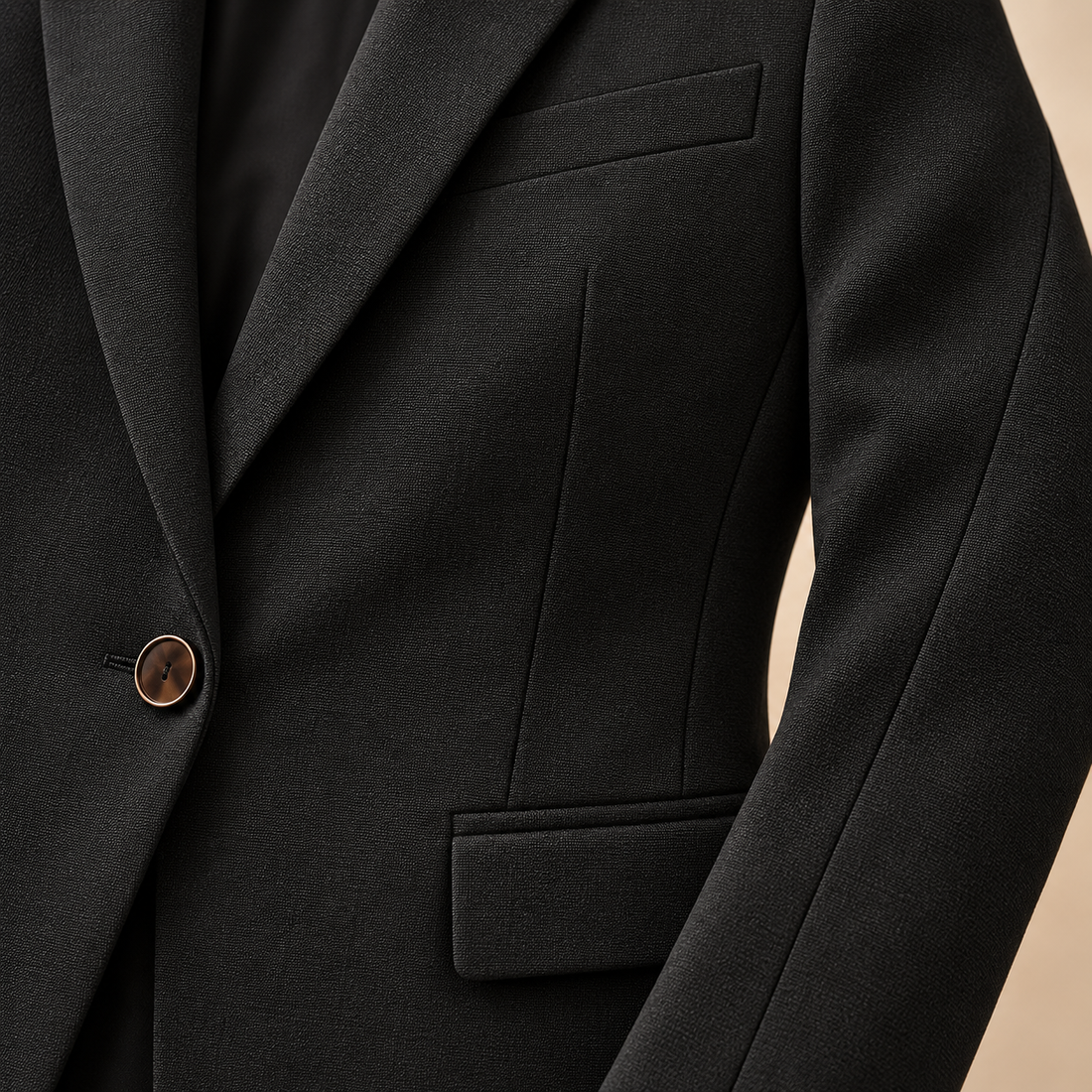 Taljeret blazer til dame med én knap