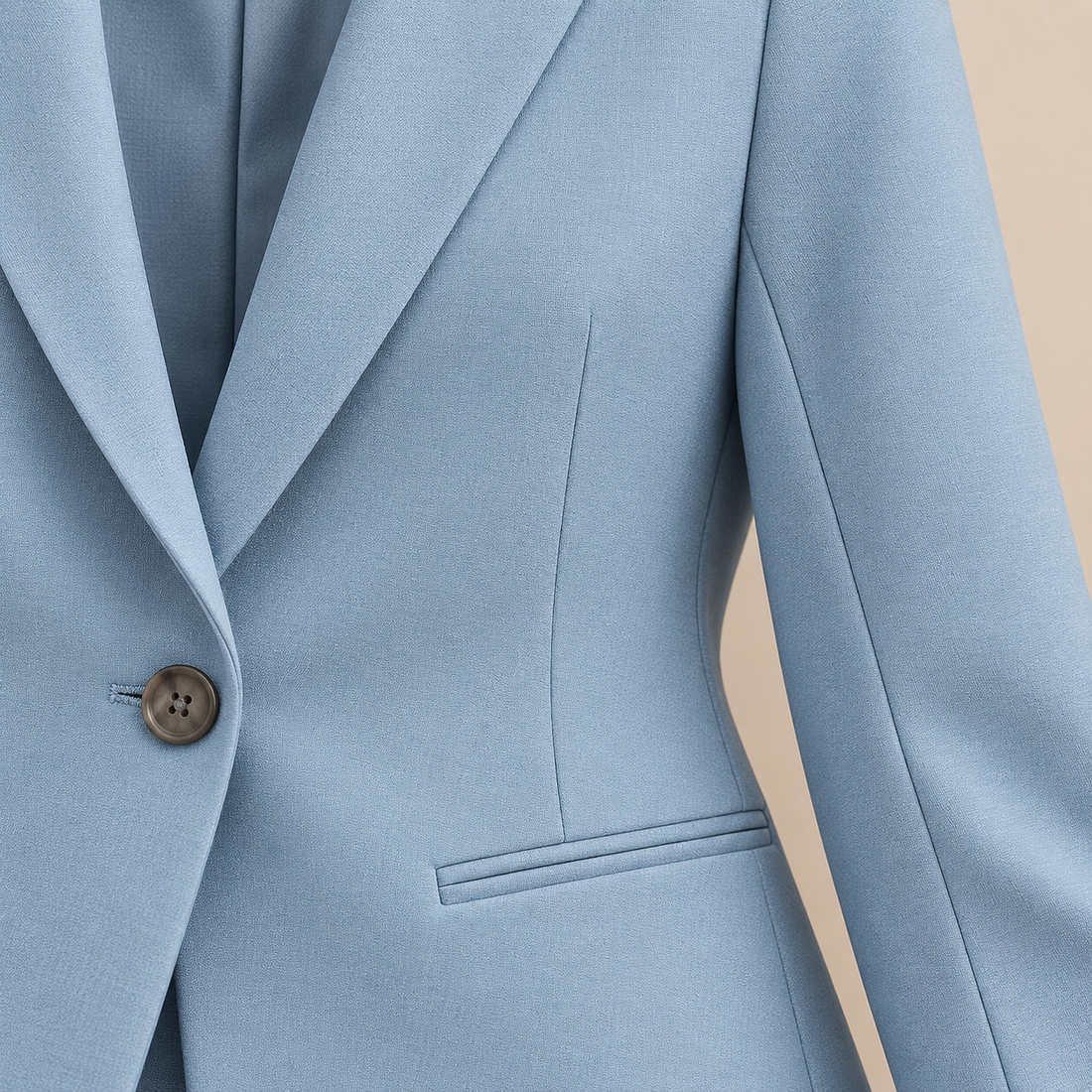 Taljeret blazer til dame med én knap