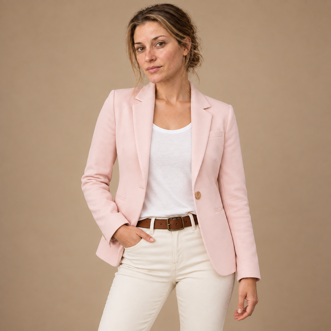 Taljeret blazer til dame med én knap