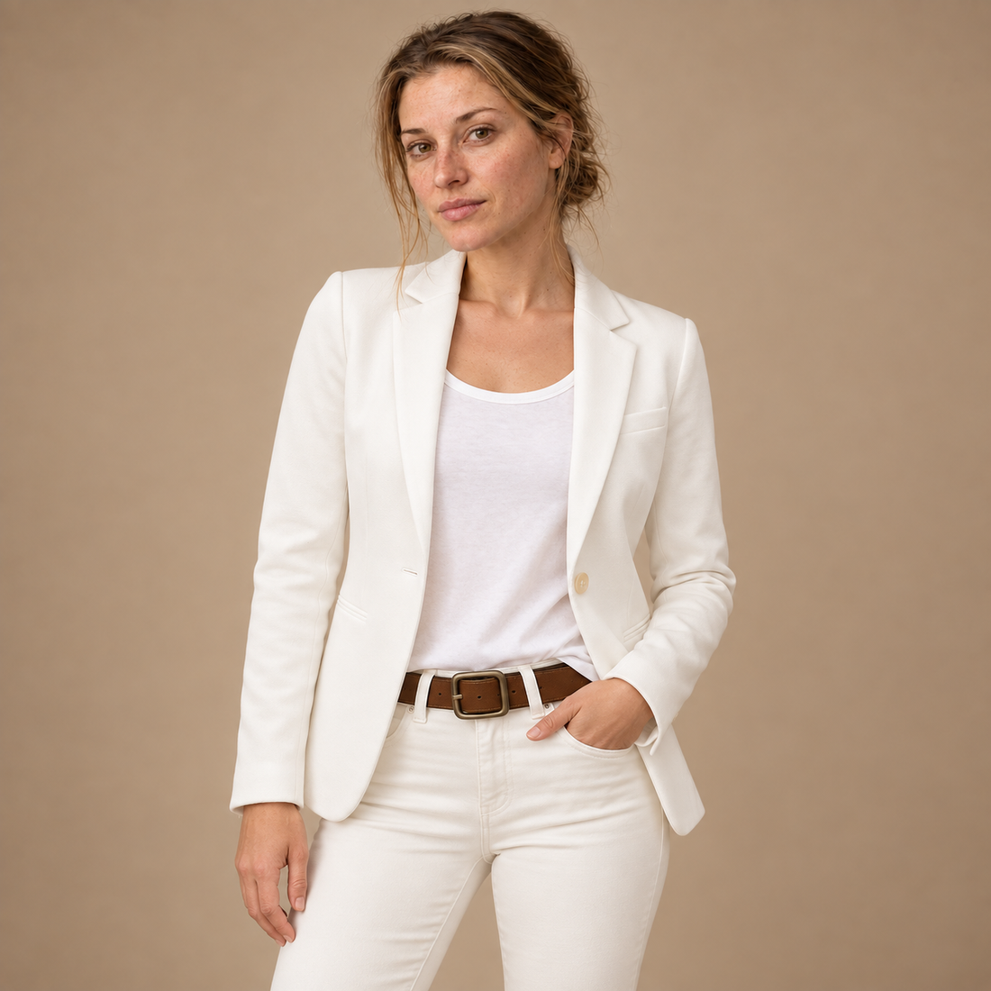 Taljeret blazer til dame med én knap