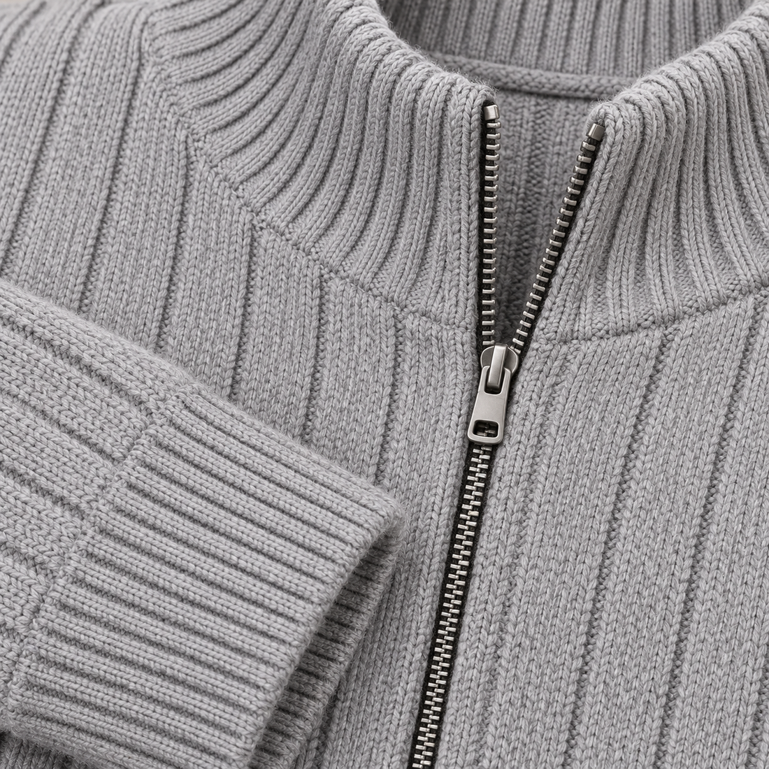 Herrecardigan i ribstrik