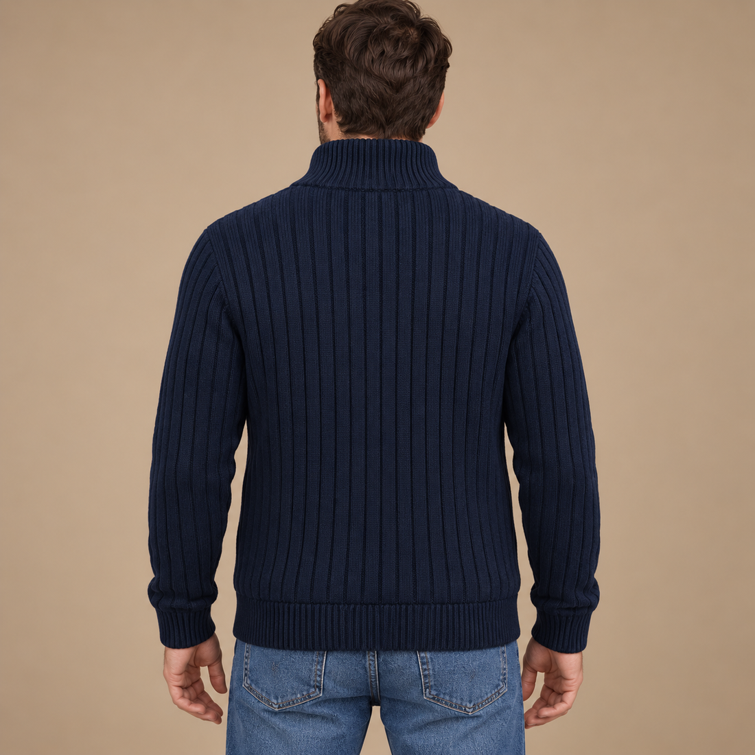 Herrecardigan i ribstrik