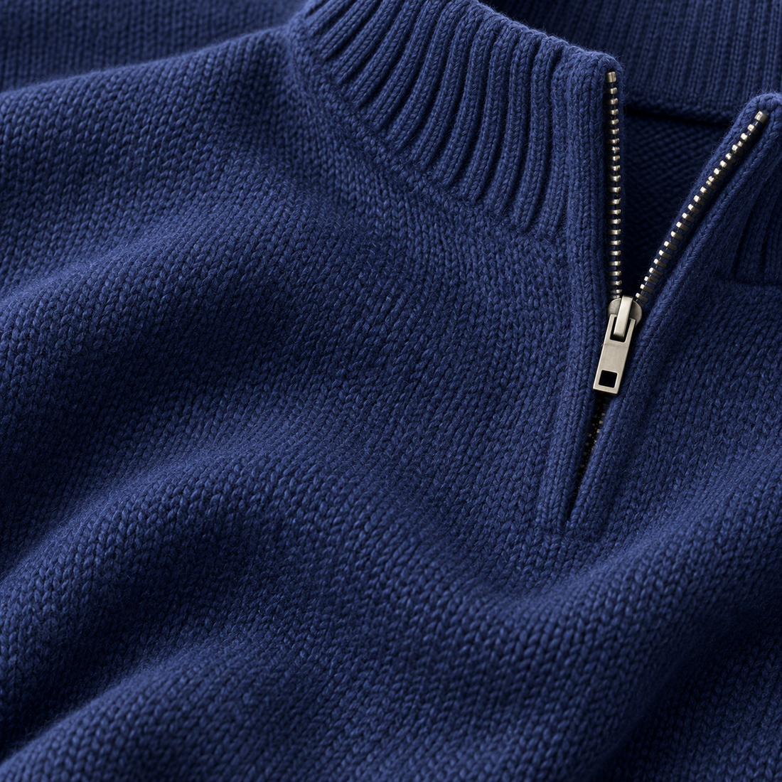 Herresweater med halv lynlås i slim fit