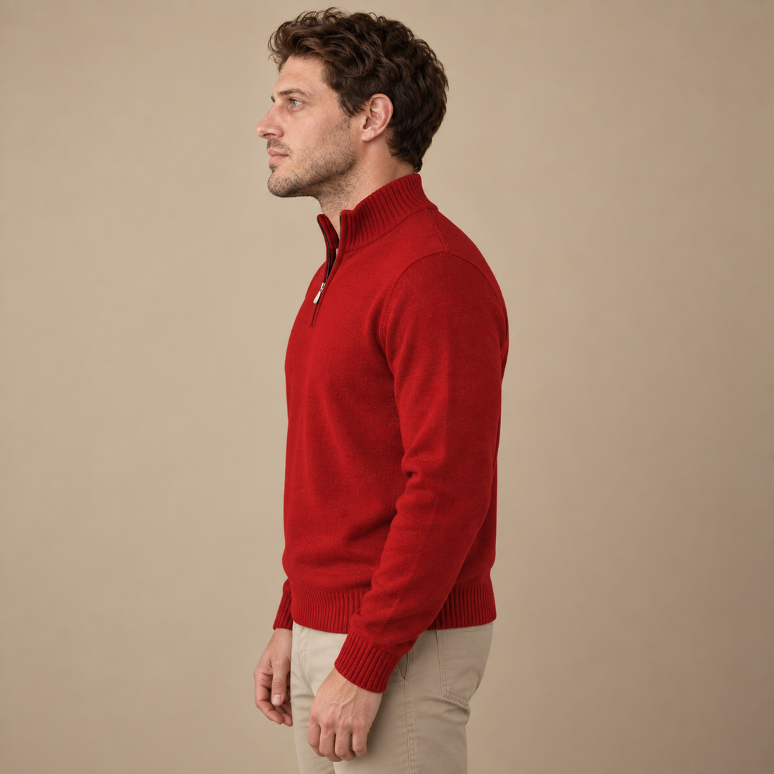 Let herresweater med lynlås