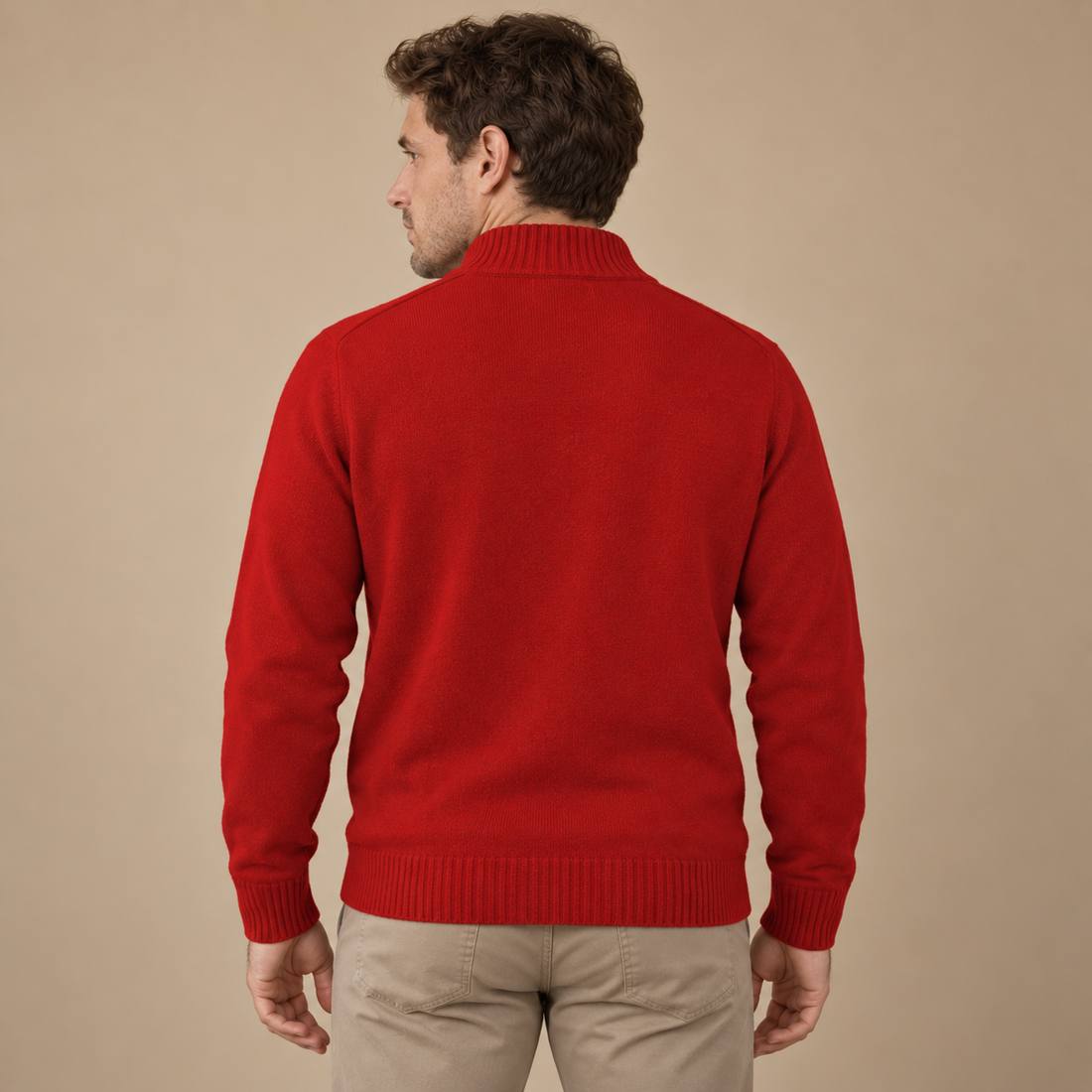 Let herresweater med lynlås