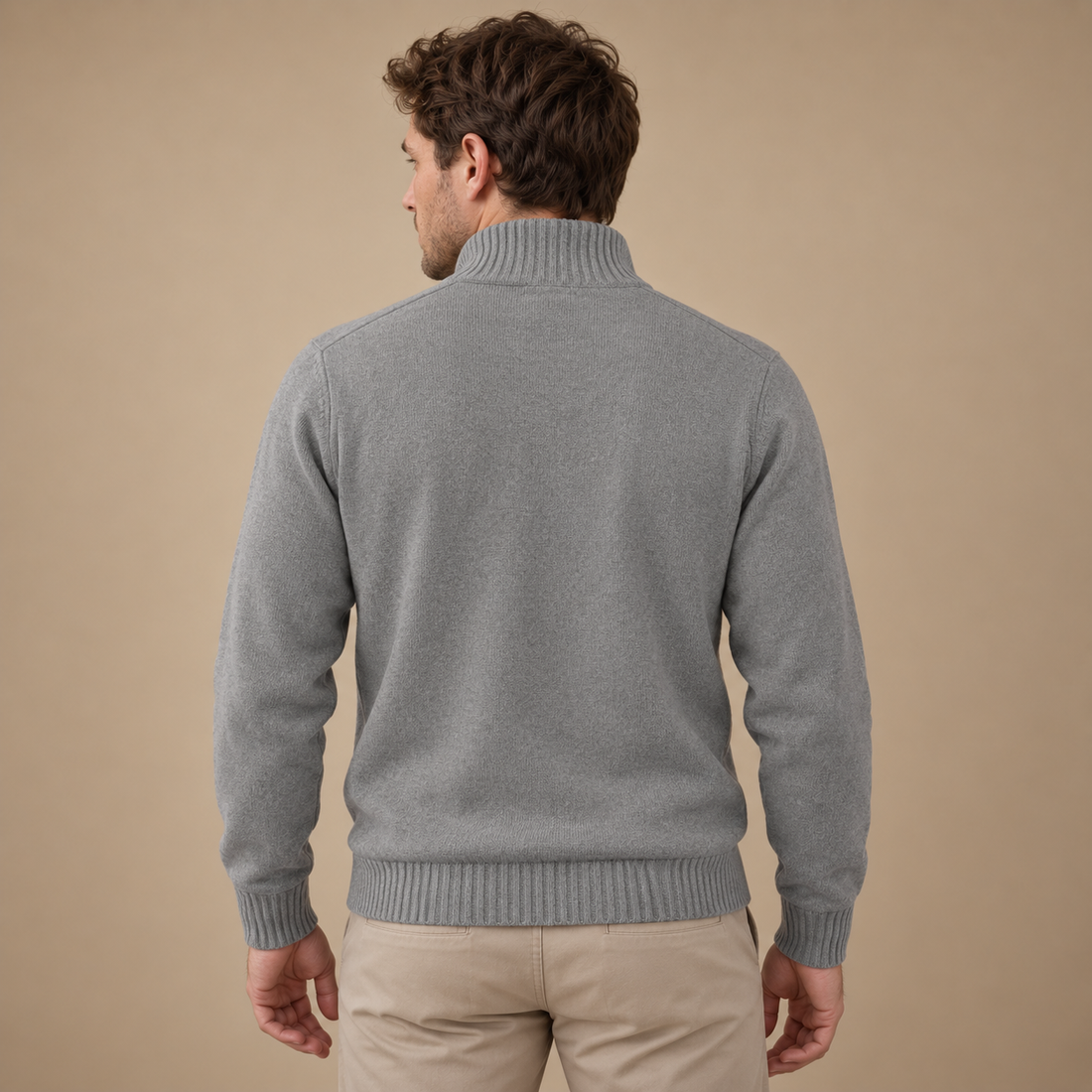 Let herresweater med lynlås