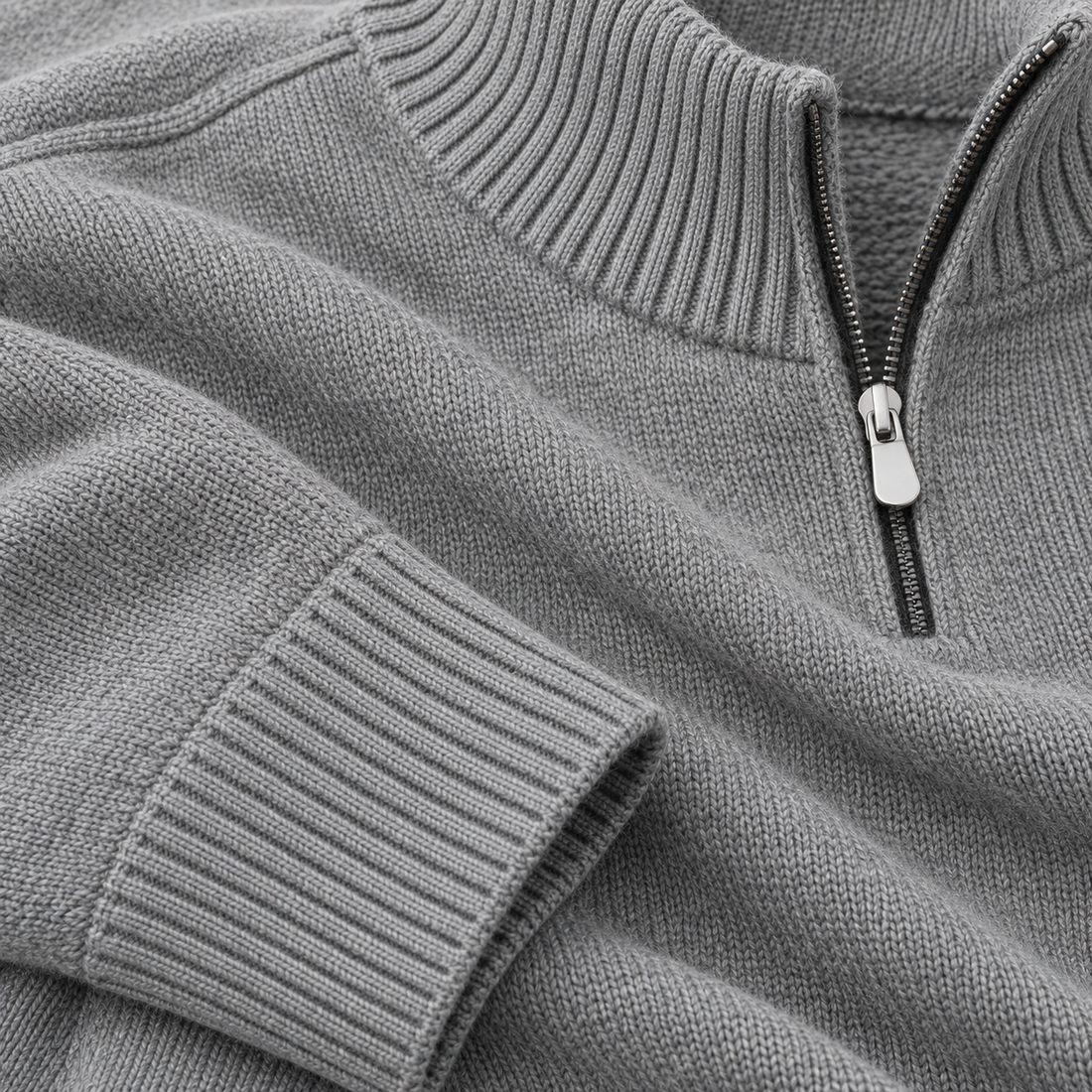 Let herresweater med lynlås