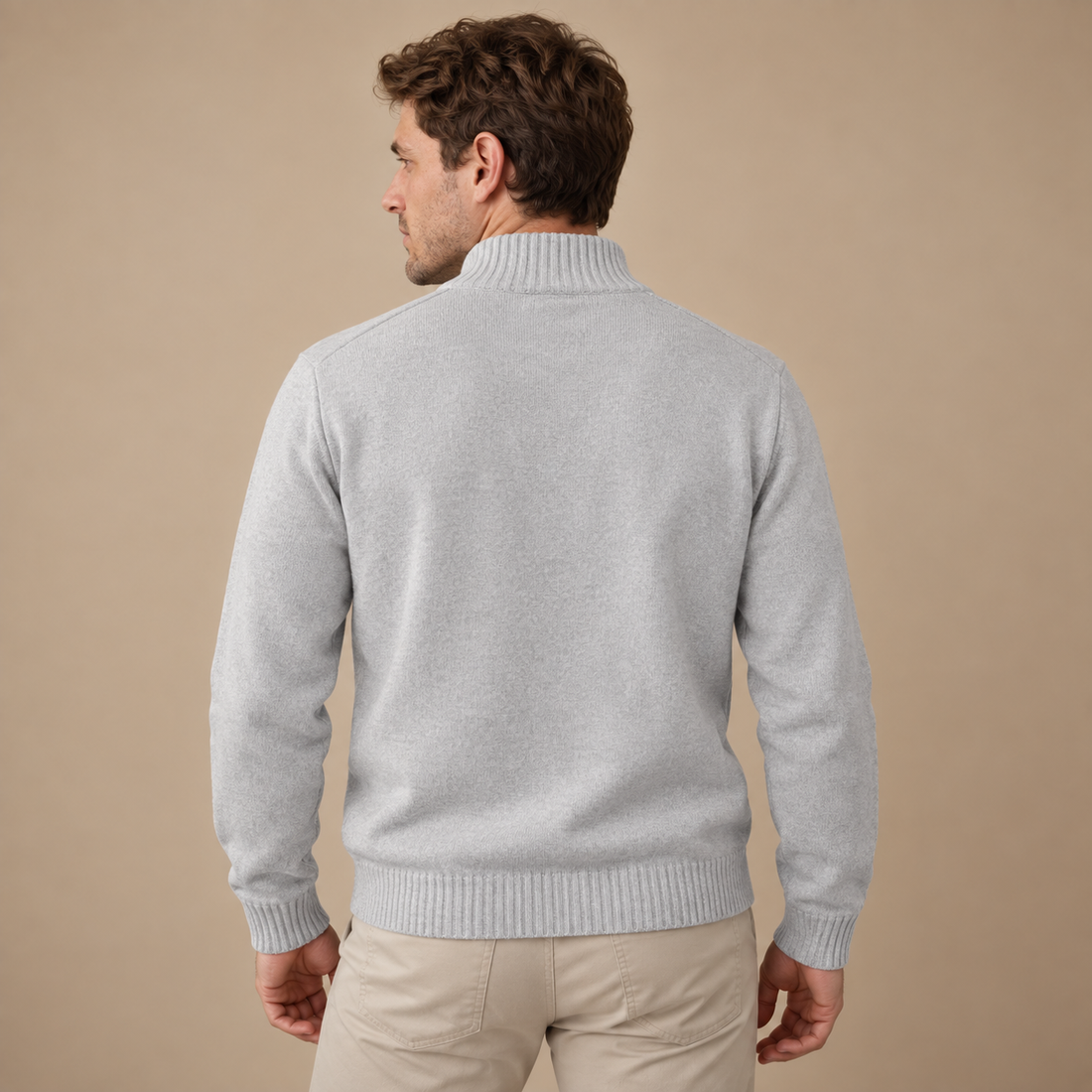 Let herresweater med lynlås