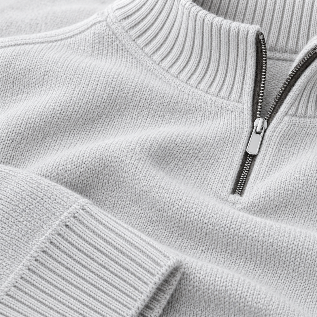 Let herresweater med lynlås