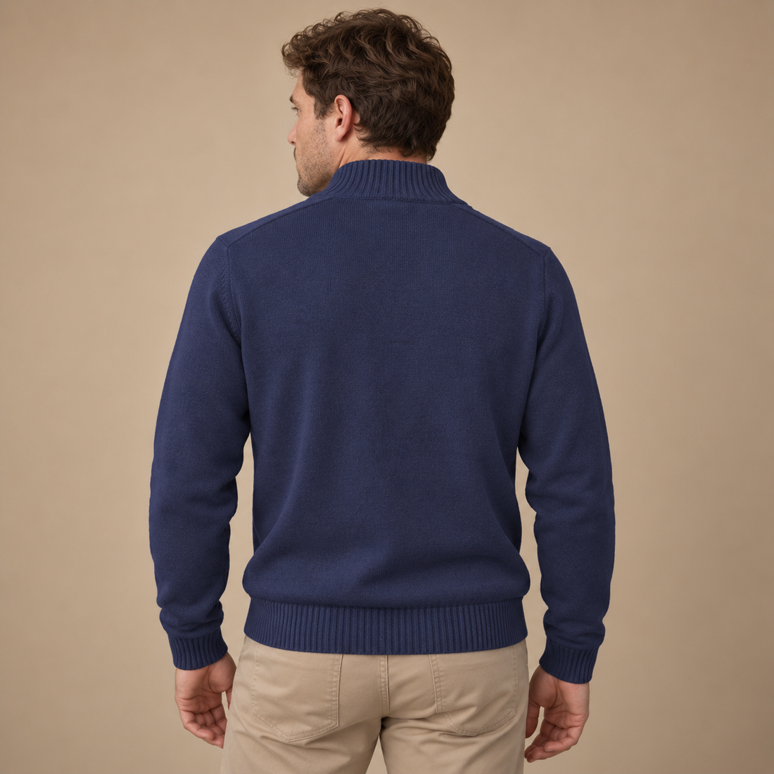 Let herresweater med lynlås