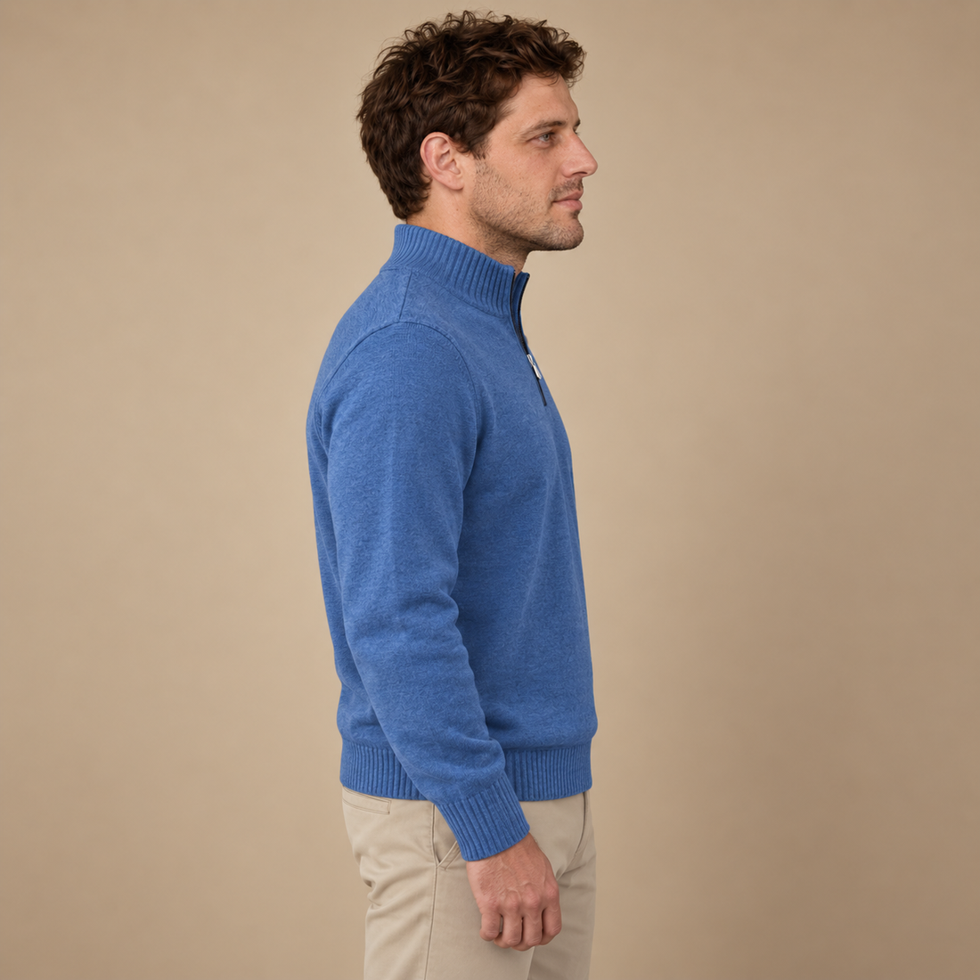 Let herresweater med lynlås