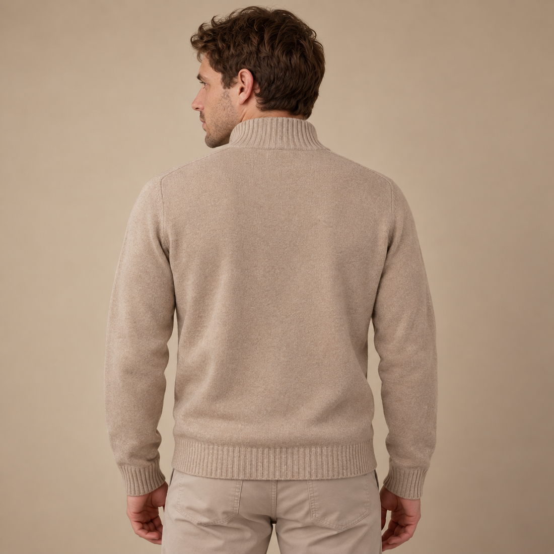 Let herresweater med lynlås