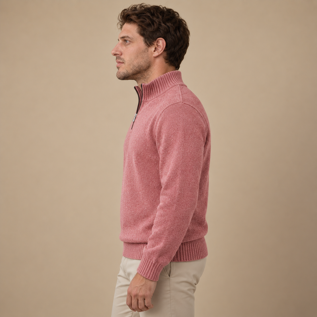 Let herresweater med lynlås