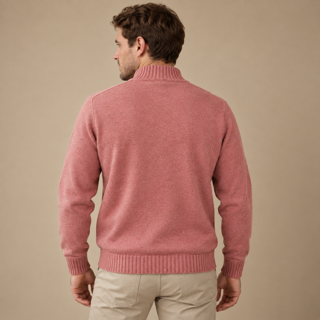 Let herresweater med lynlås