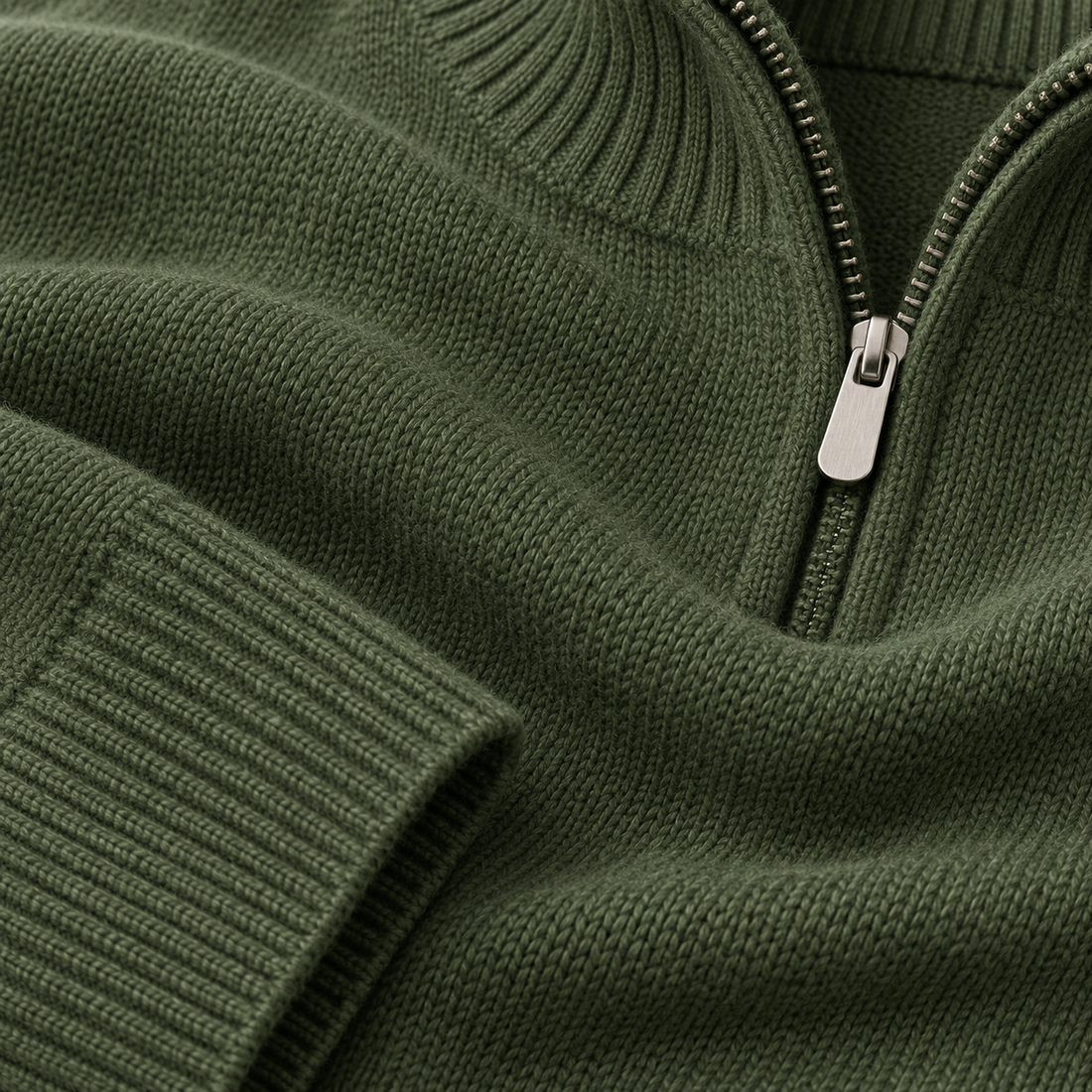 Let herresweater med lynlås