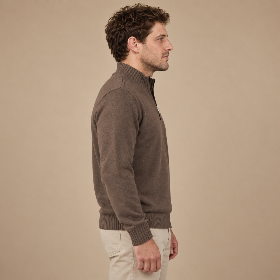 Let herresweater med lynlås