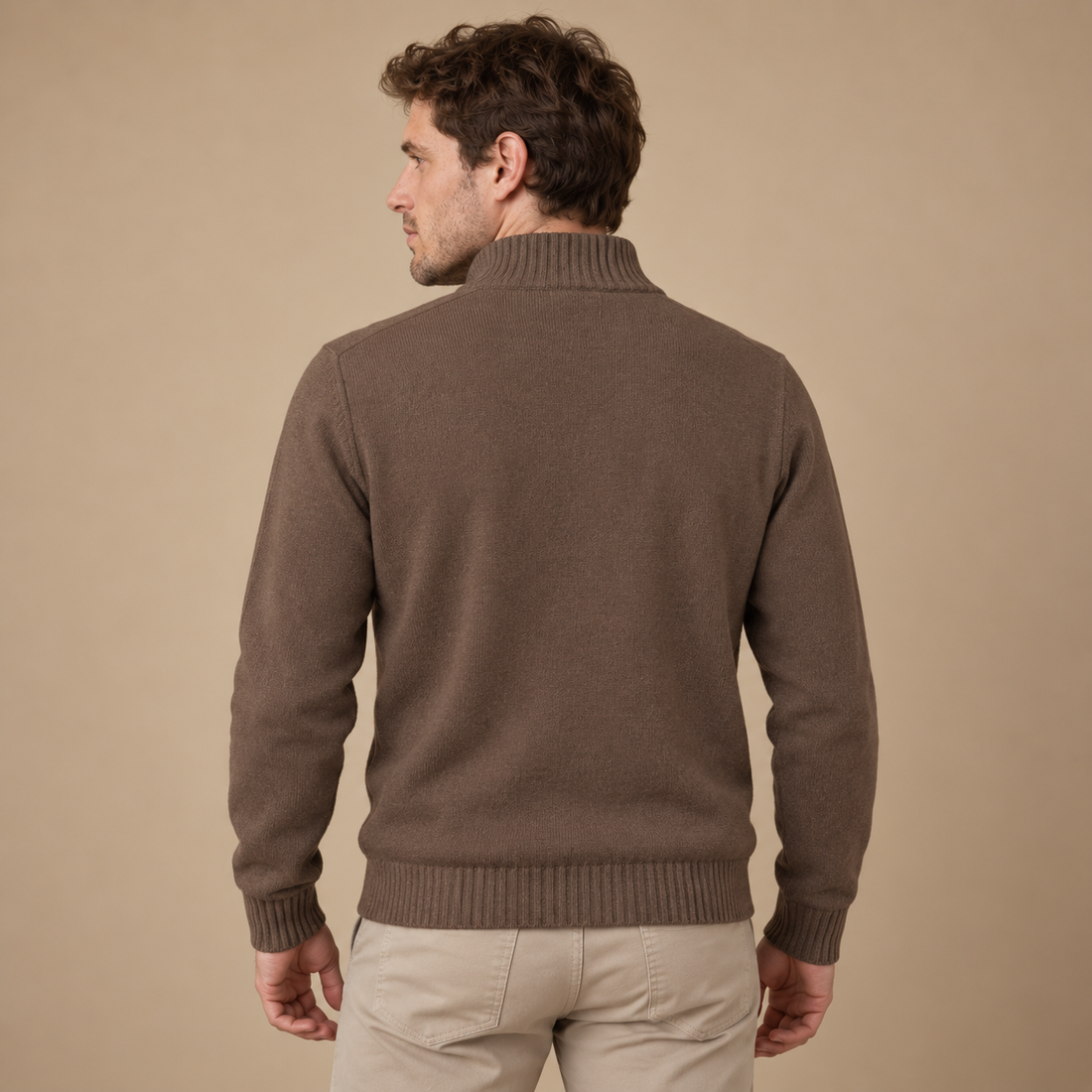 Let herresweater med lynlås