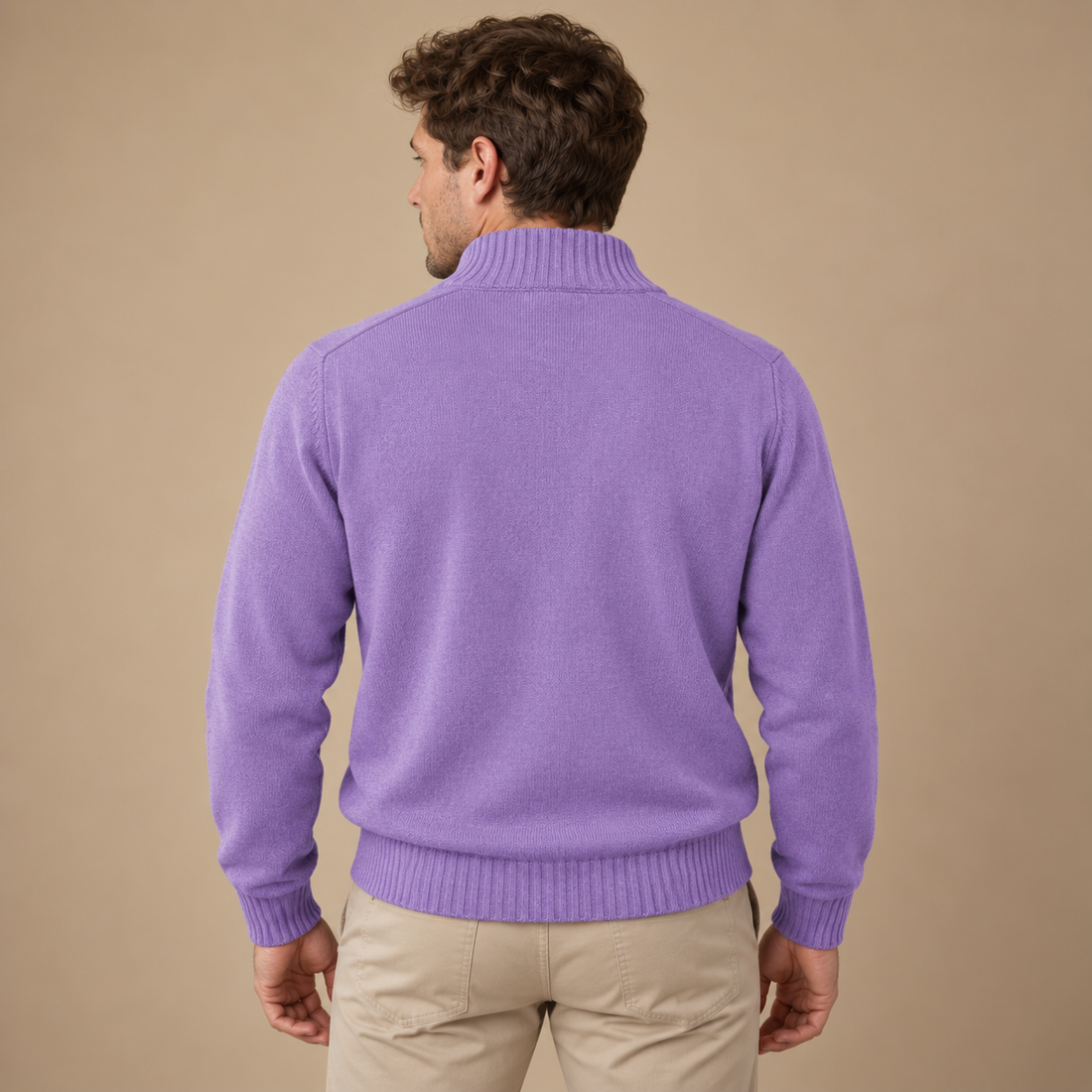 Let herresweater med lynlås