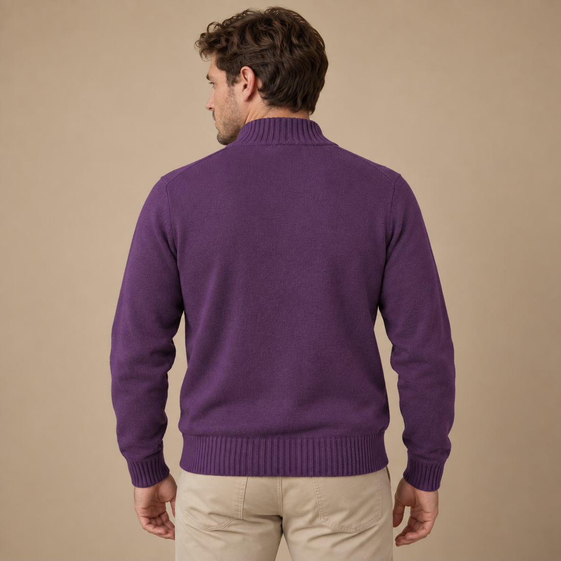 Let herresweater med lynlås