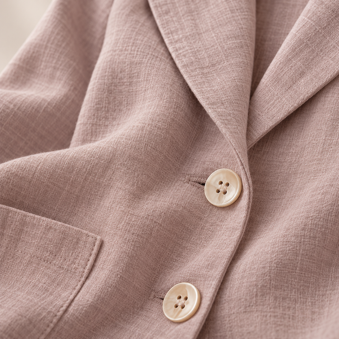 Løstsiddende blazer til dame med opsmøgede ærmer