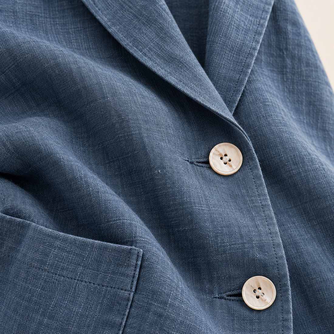 Løstsiddende blazer til dame med opsmøgede ærmer