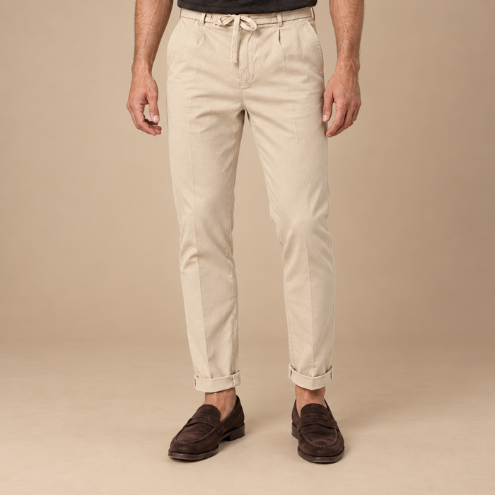 Slim fit herrebukser med læg