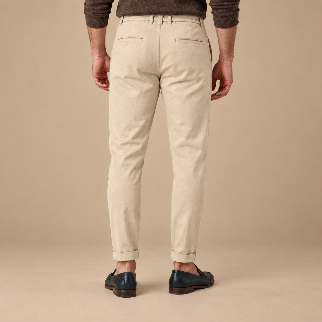 Slim fit herrebukser med læg