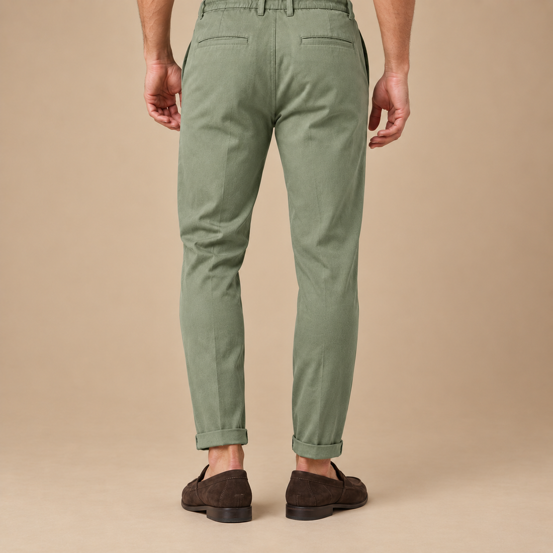 Slim fit herrebukser med læg
