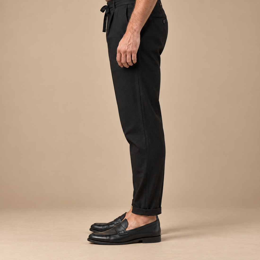 Slim fit herrebukser med læg