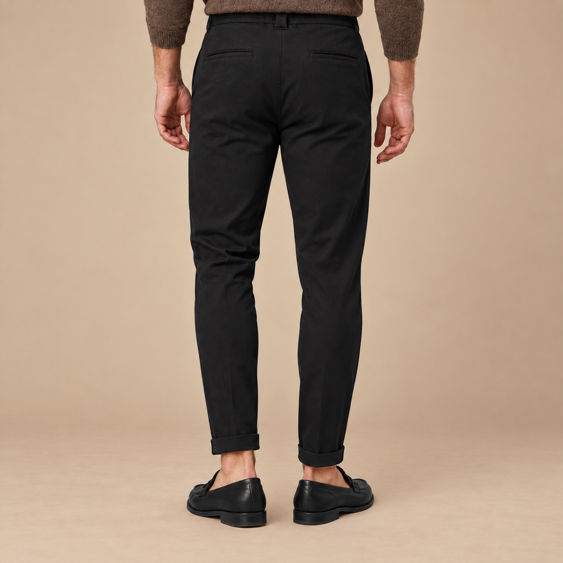 Slim fit herrebukser med læg