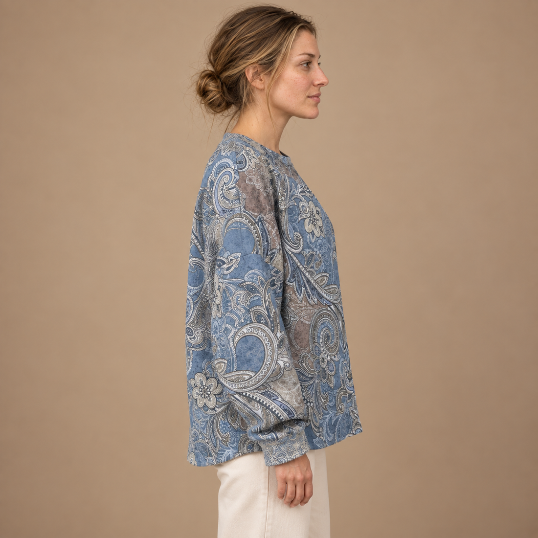 Oversized sweater til dame med dyreprint